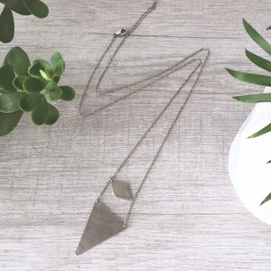 Silver Modern Statement Necklace